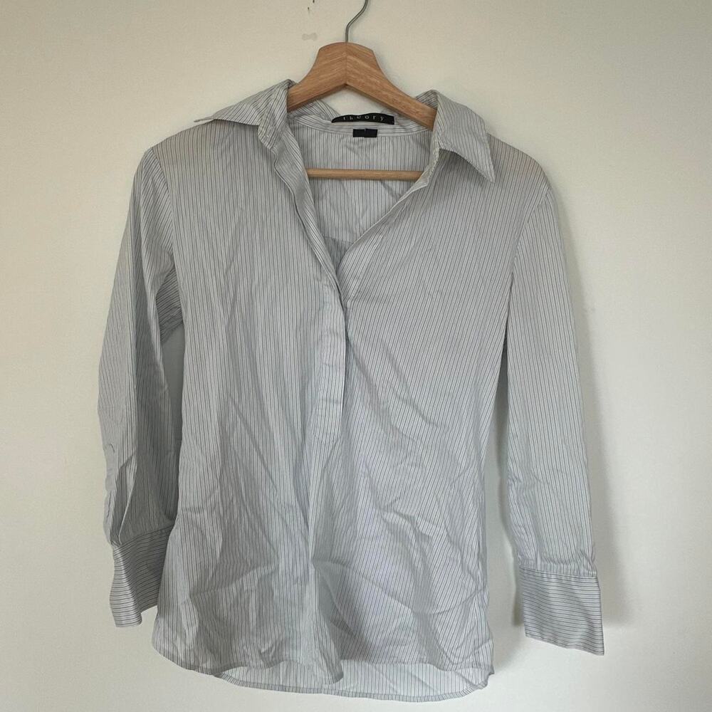 Theory blouse size petite blue